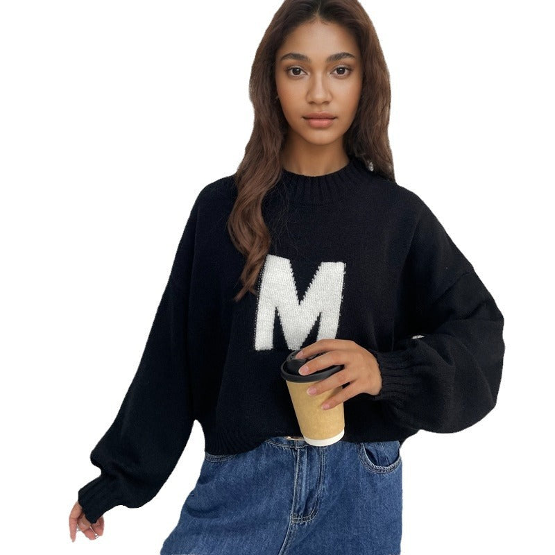 Pull en tricot surdimensionné pour femmes avec design avant unique Chic & Stil