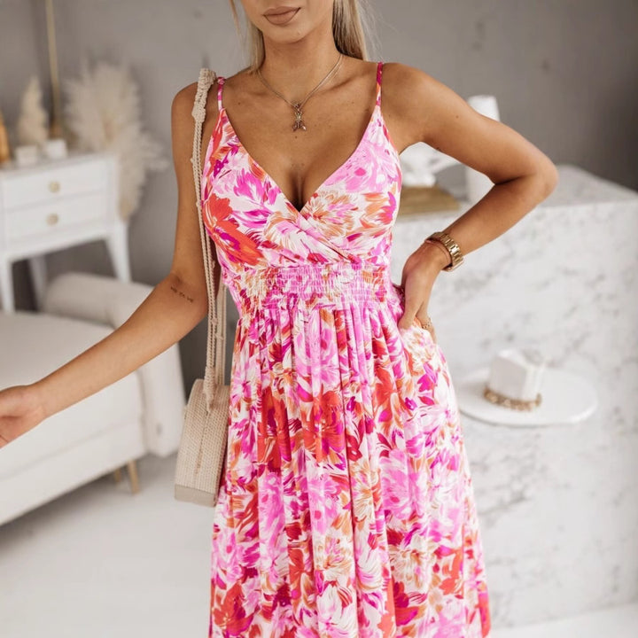 Tropical maxi dress for women with wrap design Lune London