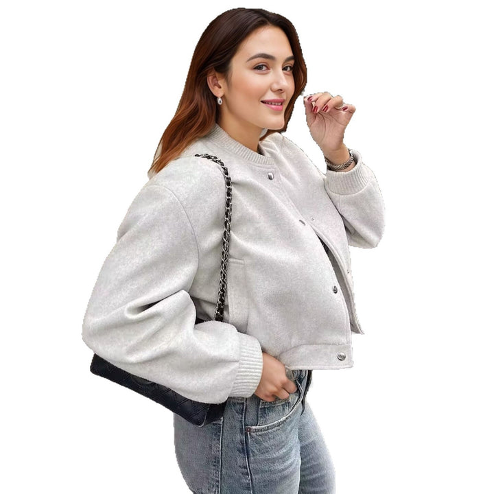 Sporty hooded jacket for women with a modern style featuring a button placket Lune London