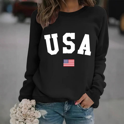 Women's sweatshirt with modern USA statement and cozy fit Lune London