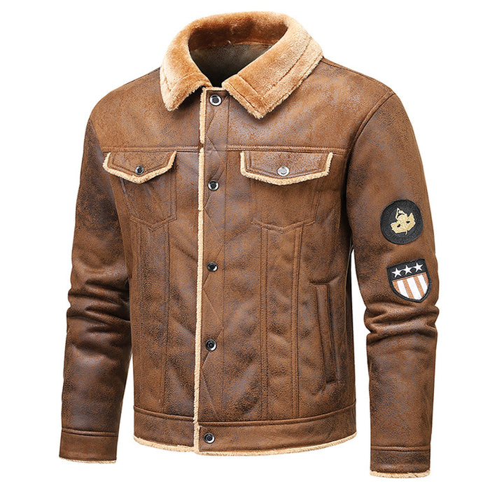 Trendy men's jacket with quilted design and appliques Lune London