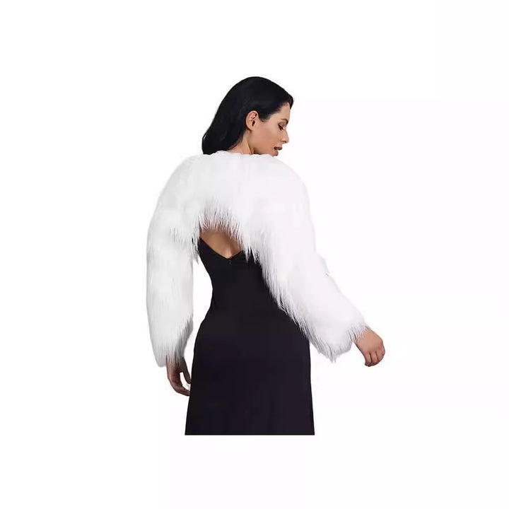 Ladies extravagant faux fur bolero with elegant cut Lune London
