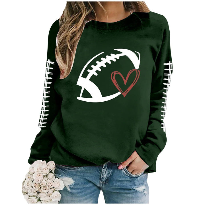 Sweatshirt femme avec motif de football sportif et coupe décontractée Chic & Stil
