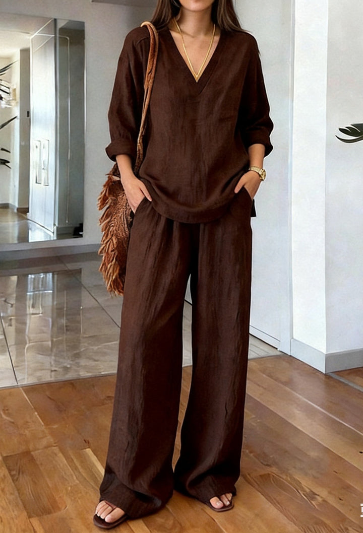Women's Comfortable Linen Pants with Casual Cut and Practical Pockets Lune London