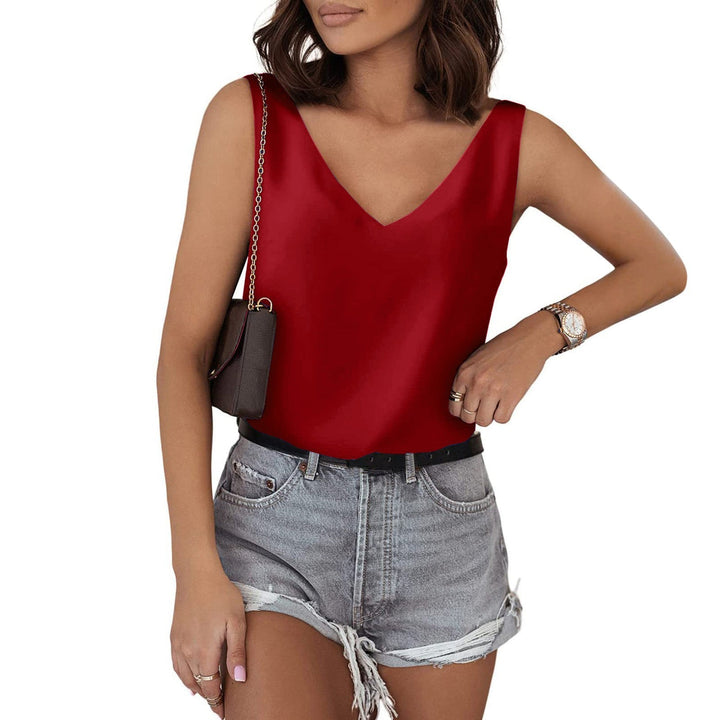 Women's Sleeveless V-Neck Top Made of High-Quality Material Lune London
