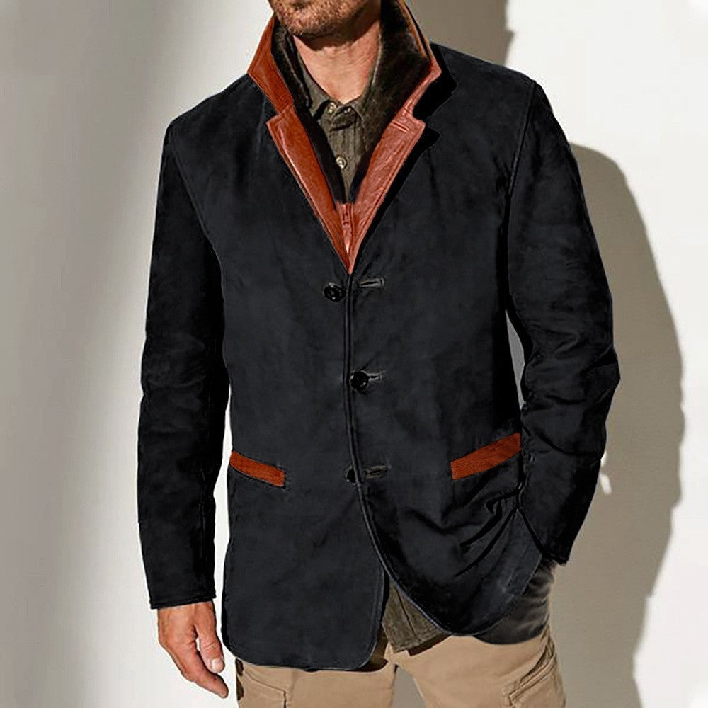Elegant suede jacket for men with contrasting details Lune London