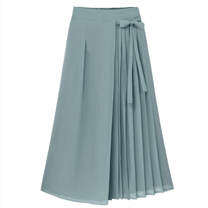 Pleated midi skirt for women with bow detail Lune London