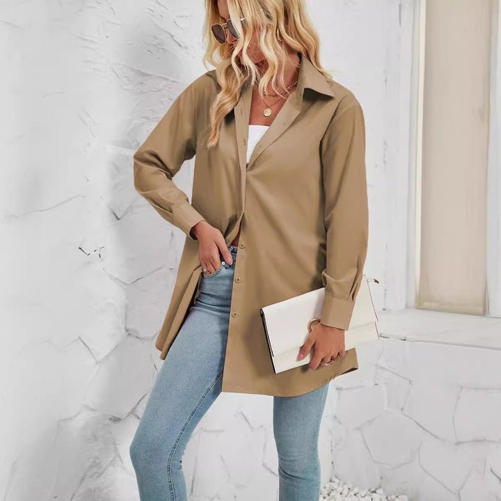 Long blouse with long sleeves for women in oversized style Lune London