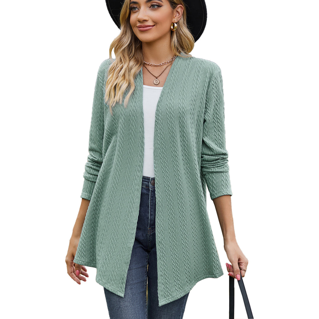Knit jacket for women with a modern wave pattern and an open design Lune London