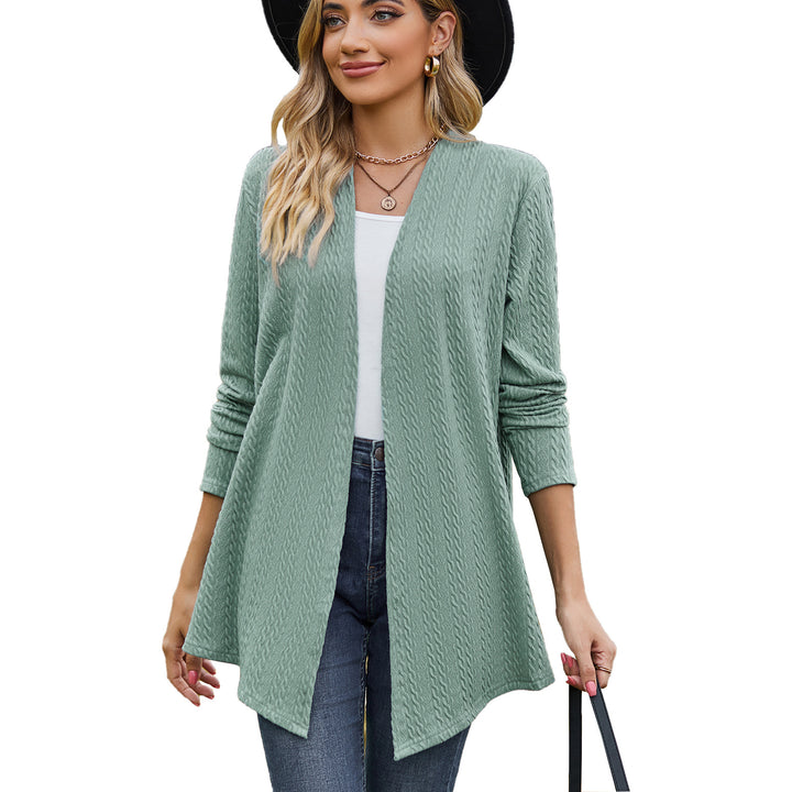 Knit jacket for women with a modern wave pattern and an open design Lune London