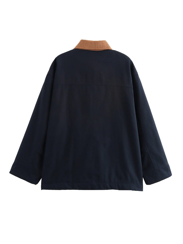 Casual transitional jacket for women with corduroy collar and practical pockets Lune London