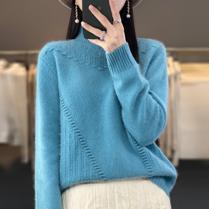 Pull en tricot pour femmes avec col structuré et coupe asymétrique Chic & Stil