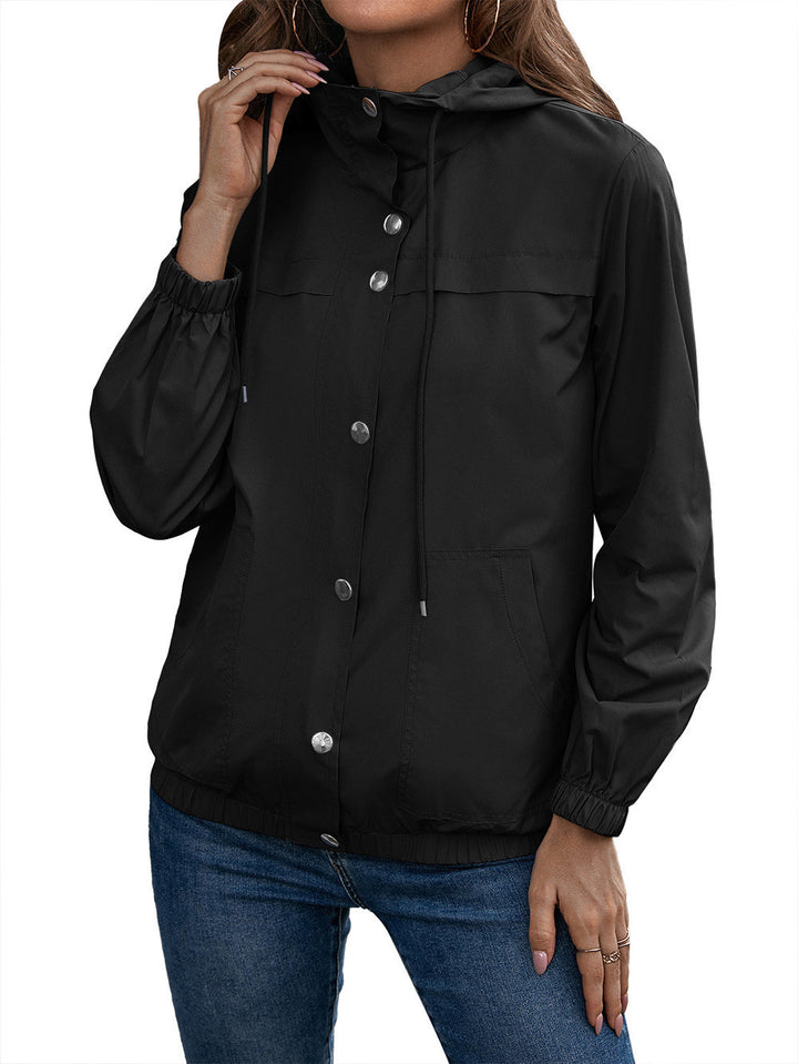 Functional jacket for women with hood and elastic cuffs Lune London