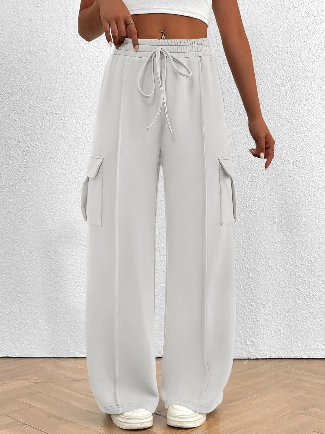 Cargo pants for women with a relaxed fit, elastic waist, and practical pockets Lune London