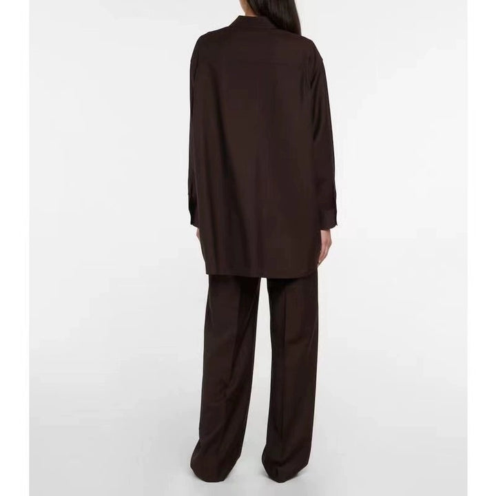 Blouse Élégante Femme à Manches Longues avec Patte de Boutonnage Minimaliste Chic & Stil