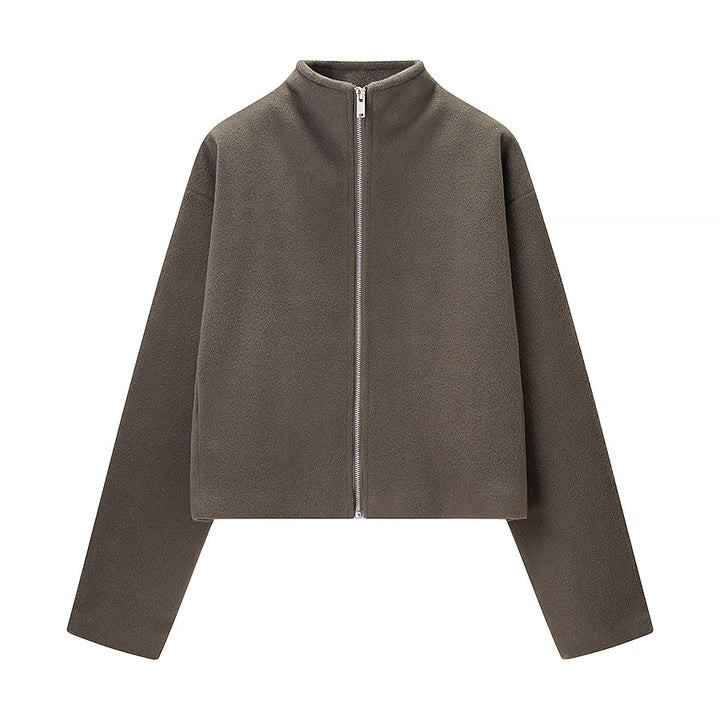 Veste en polaire pour femmes avec col montant et fermeture éclair intégrale Chic & Stil