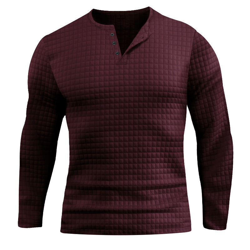 Long sleeve shirt for men with structured embossed look and button placket Lune London