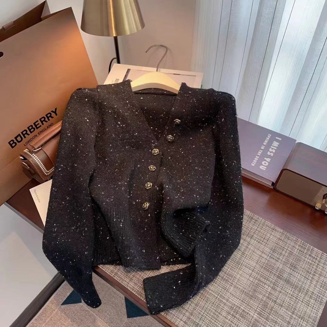Women's knit jacket with decorative button details Lune London