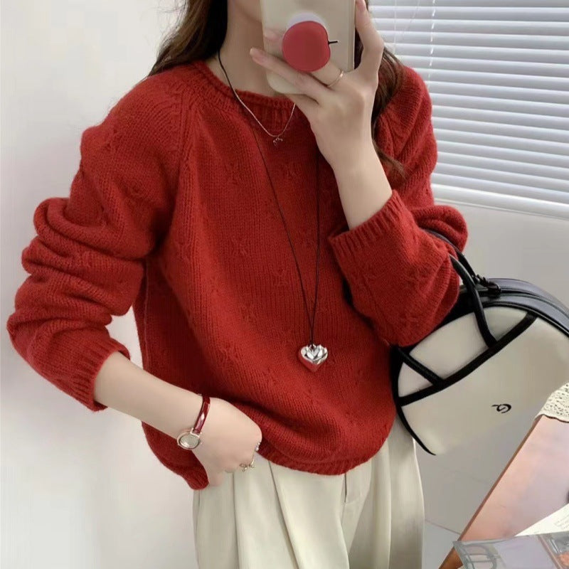 Women Cozy Knit Sweater with Textured Pattern Lune London