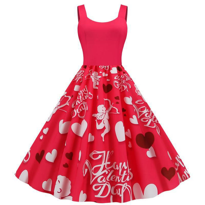 Robe Swing pour femmes avec des designs de cœur romantiques Chic & Stil