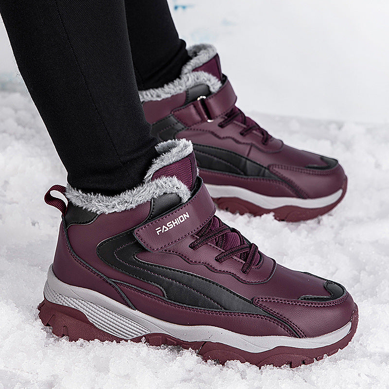 Women Warm Lined Winter Boots with Non-Slip Sole and Adjustable Velcro Closure Lune London