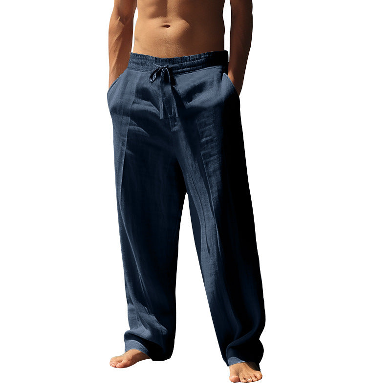 Casual linen pants for men with elastic waistband Lune London