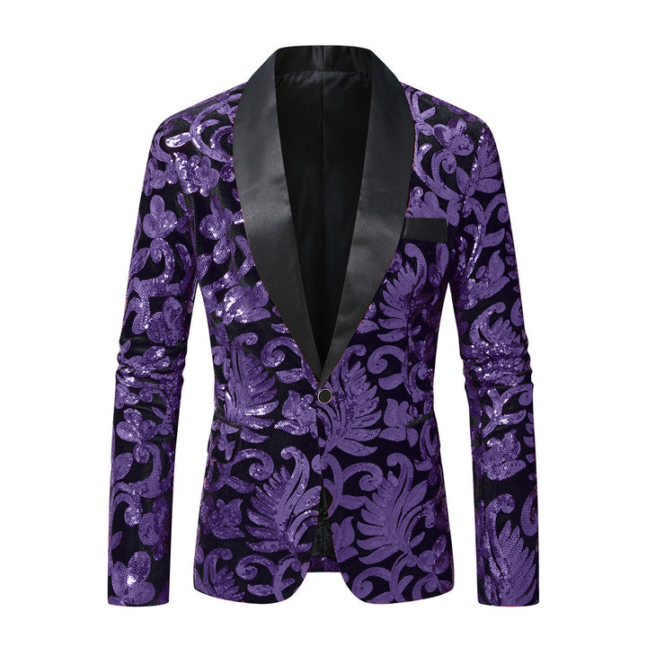 Sparkling sequined jacket for men with floral design Lune London