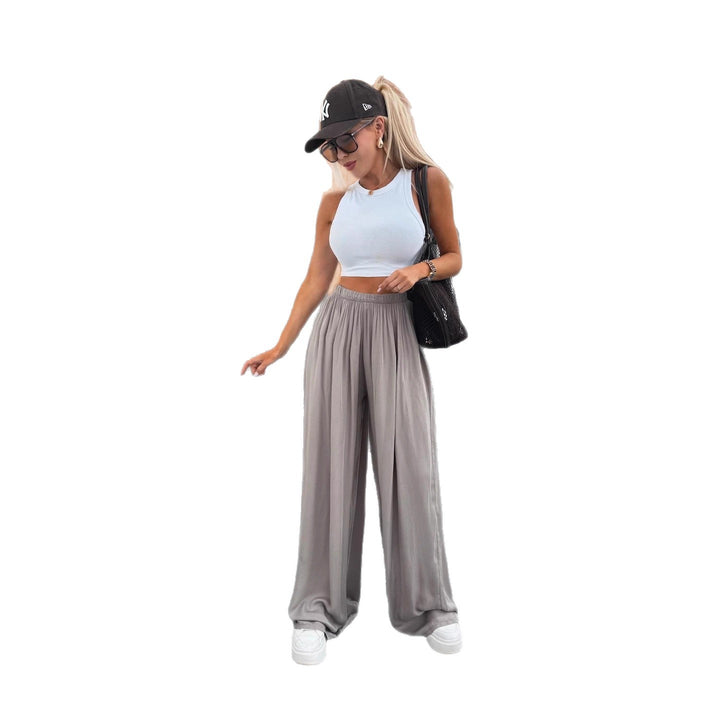 Pantalons palazzo légers pour femmes avec taille élastique et coupe large Chic & Stil