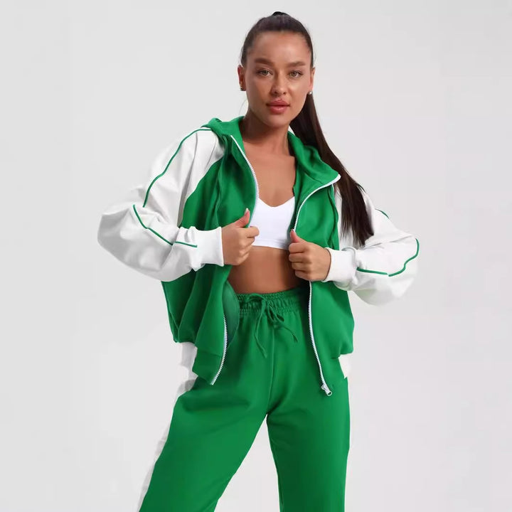 Lune London women's sporty loungewear set with hood and zip