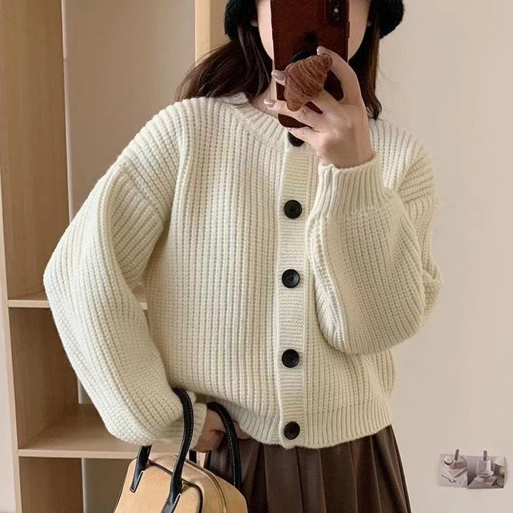 Knitted jacket for women with buttons Lune London