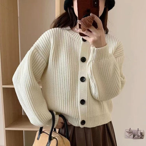 Knitted jacket for women with buttons Lune London