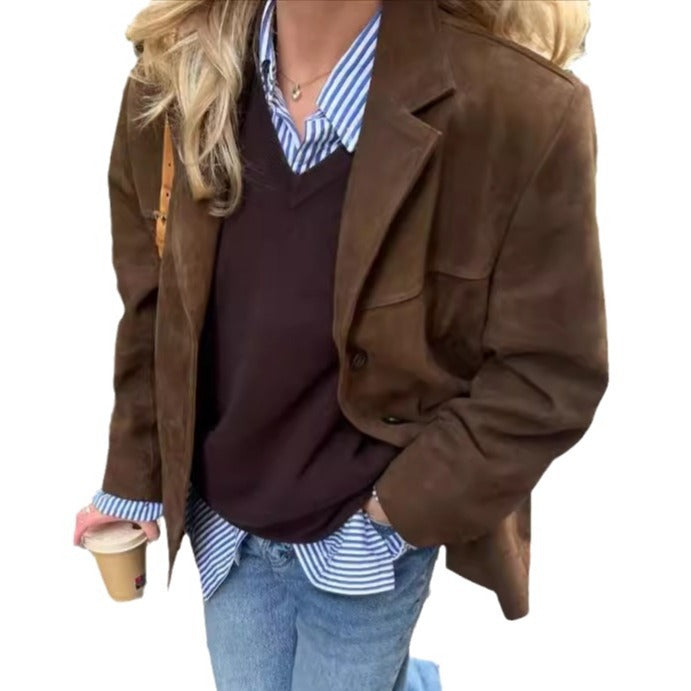 Womens Oversized Wool Blazer with Structured Sleeves Lune London