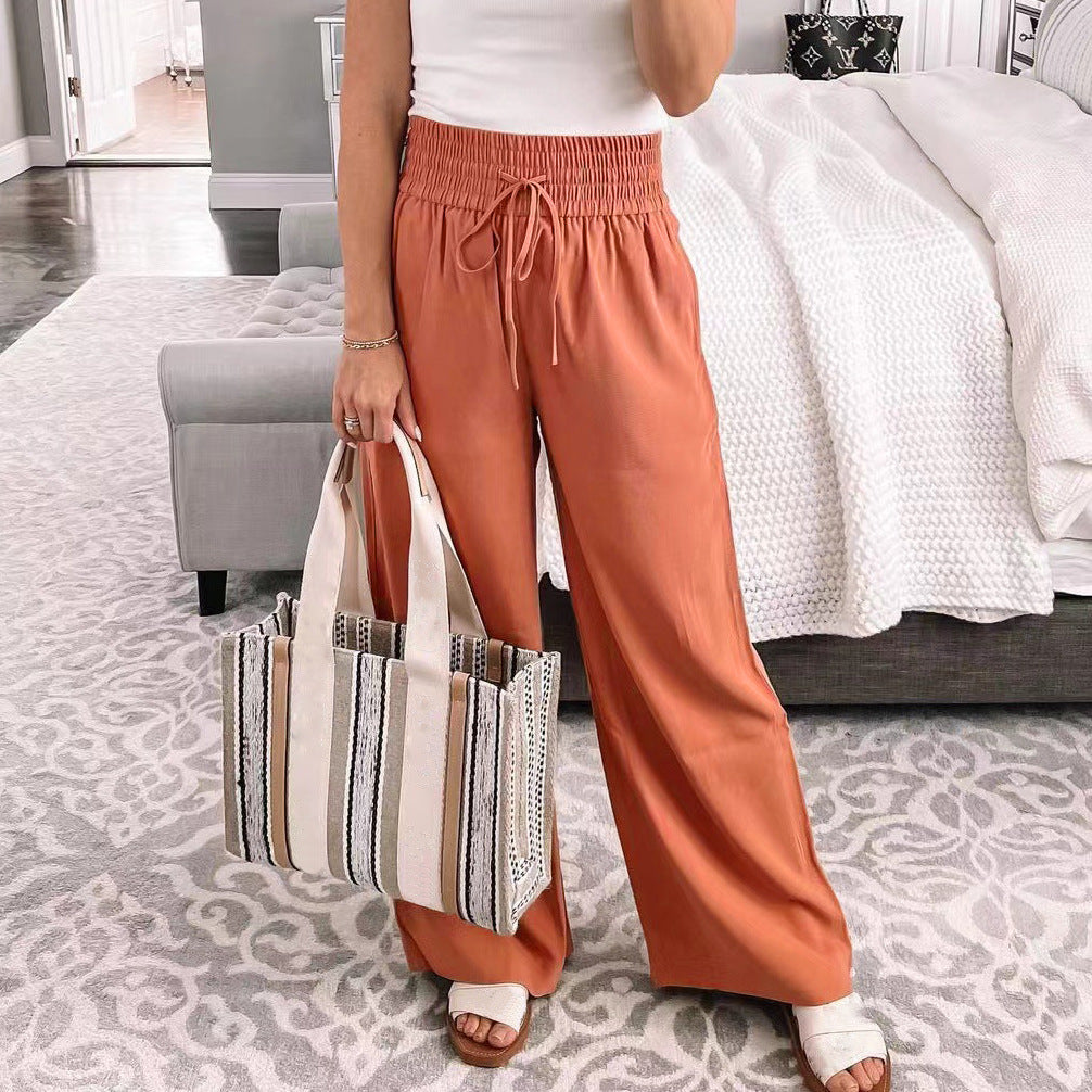 Loose-fit leisure pants for women with elastic waist and adjustable drawstring Lune London