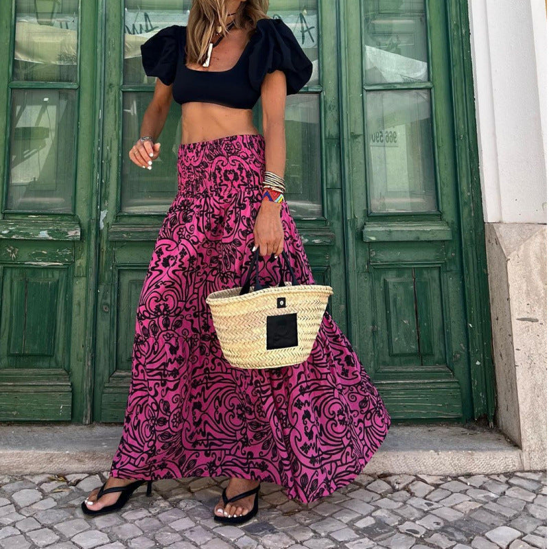 Lune London high waisted bohemian maxi skirt for women