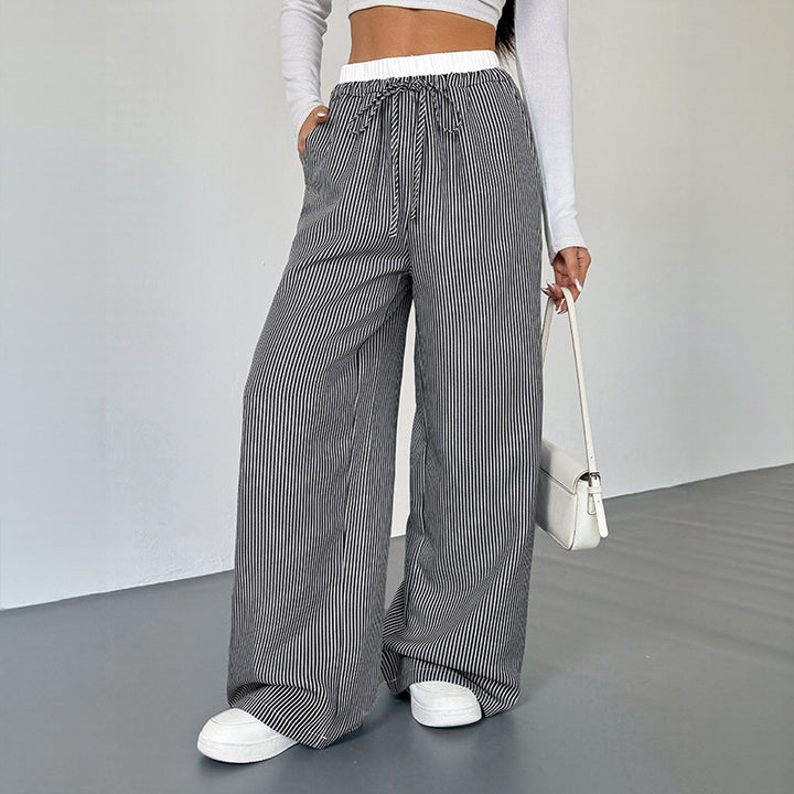 Tailored trousers for women with wide legs and elastic waistband Lune London