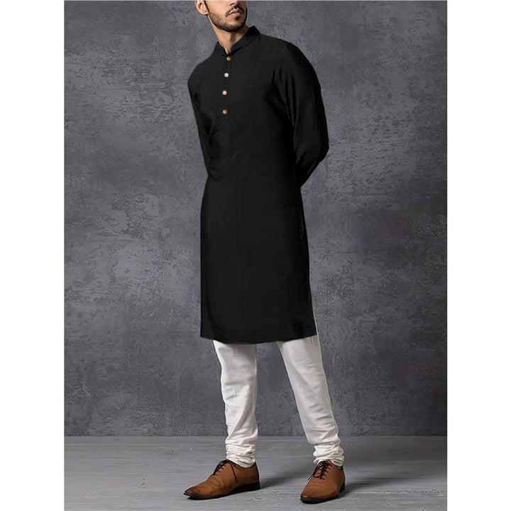 Elegant and fashionable Men's Kurta with high collar and chic button details