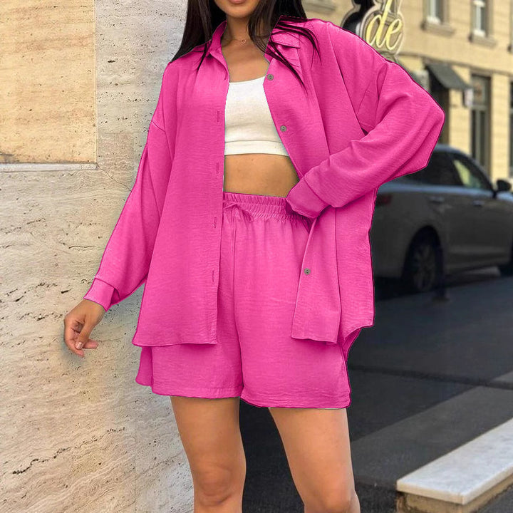 Casual overshirt set for women with elastic waist and loose shorts Lune London