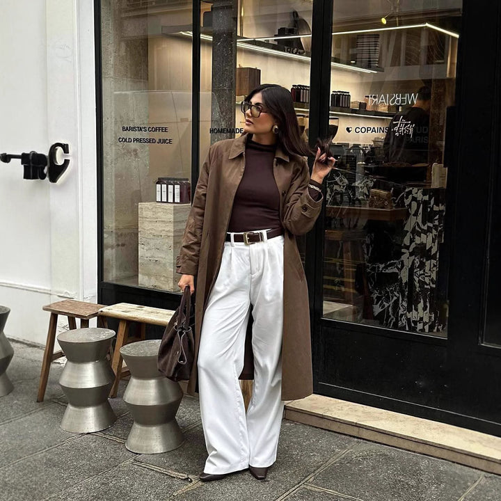 Lune London casual fit trench coat for women with belt