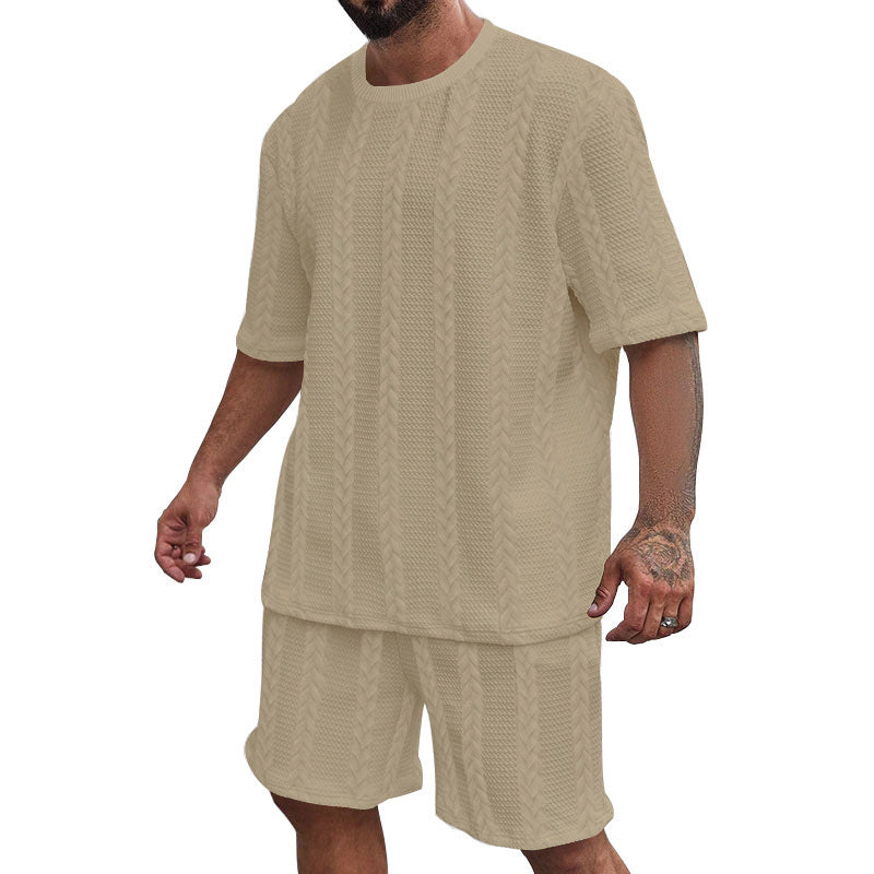 Men's comfortable knit set with cropped top and shorts Lune London