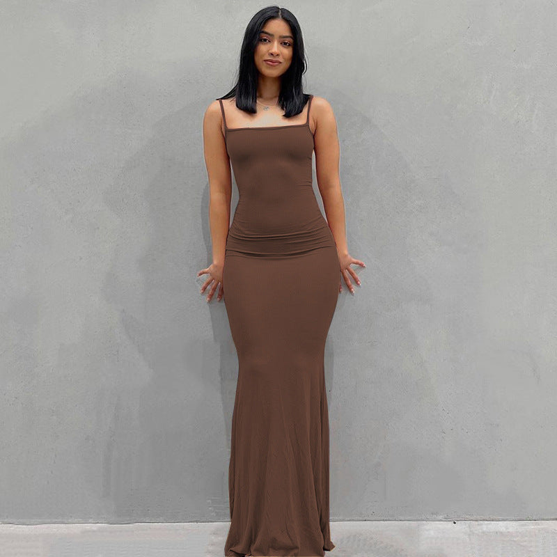 Ladies Elegant Slip Maxi Dress Lune London