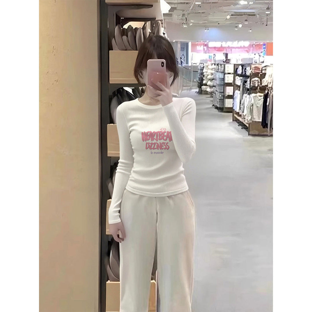 Top à manches longues pour femmes avec logo détaillé Chic & Stil