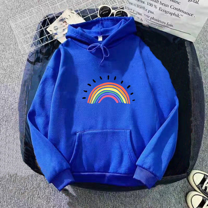 Women's hoodie with cheerful rainbow motif Chic & Stil