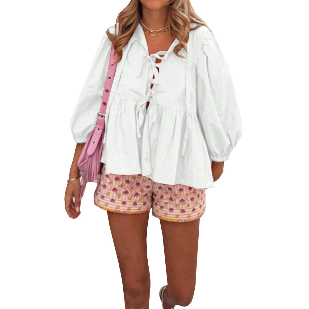 Blouse for women with playful ruffle details and a relaxed fit Chic & Stil