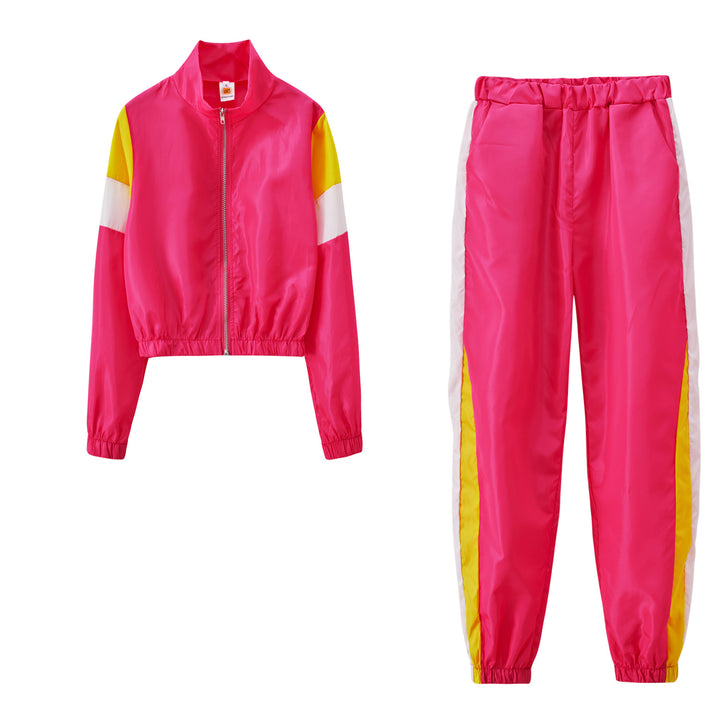 Ensemble de sport pour dames avec col montant à la mode et poignets élastiques