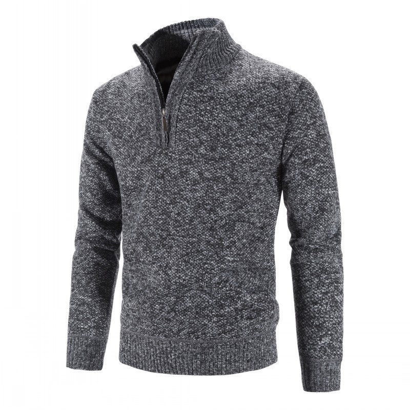 Knitted half zip sweater for men with structured design Lune London