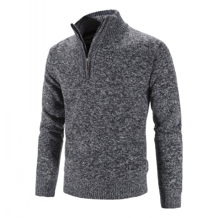 Knitted half zip sweater for men with structured design Lune London
