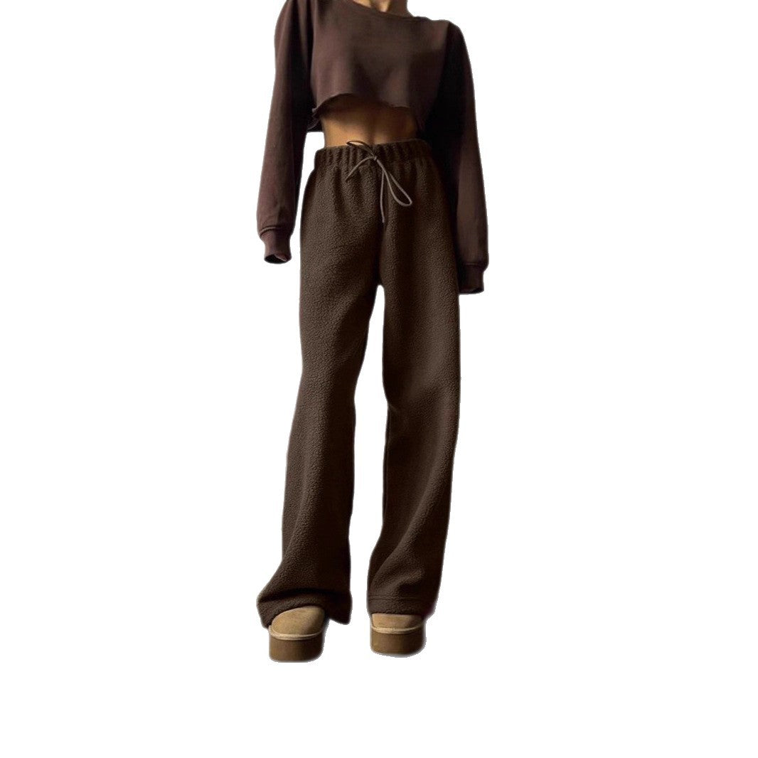 Pants de loisirs confortables pour femmes avec taille haute et poches latérales Chic & Stil