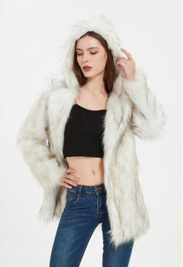 Ladies Cool and Casual Faux Fur Jacket Lune London