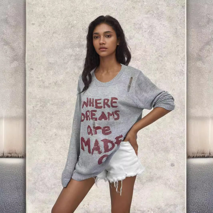 Women's sweatshirt with striking inscription and relaxed fit Lune Londonl