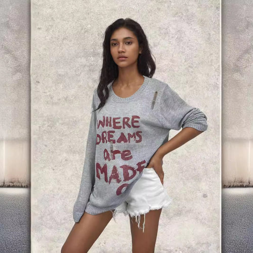 Women's sweatshirt with striking inscription and relaxed fit Lune Londonl